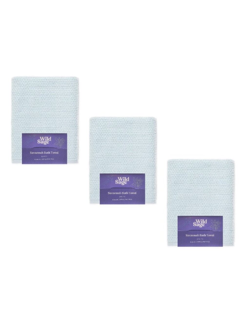 3 new MOONLIGHT JADE Wild Sage Savannah Quick Dry 90% Cotton 30"x54" BATH Towels